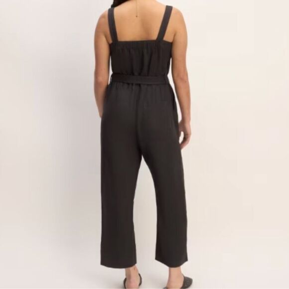 Everlane Linen Jumpsuit in Washed Black Size 4 - Picture 3 of 16